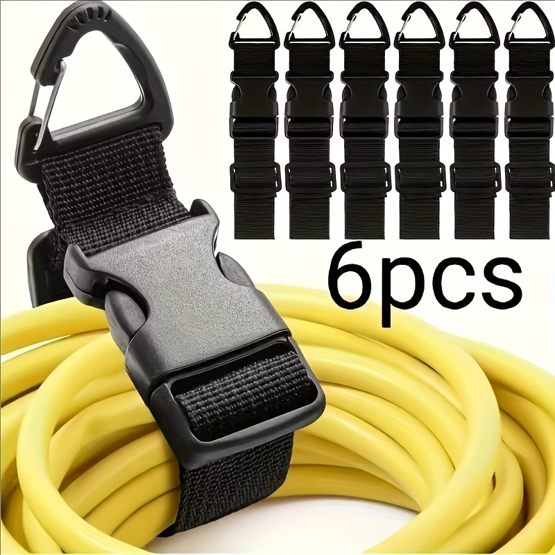 6pcs heavy duty adjustable telescopic wire organizer black durable polypropylene storage tape suitable for   garages and   safe wire management wire brackets tool organizer sturdy structure