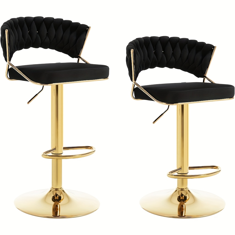 Image of 2pcs Bar Stools Rotating Chair High Foot Stool Nordic Furniture Chairs Adjustable Height Barstools