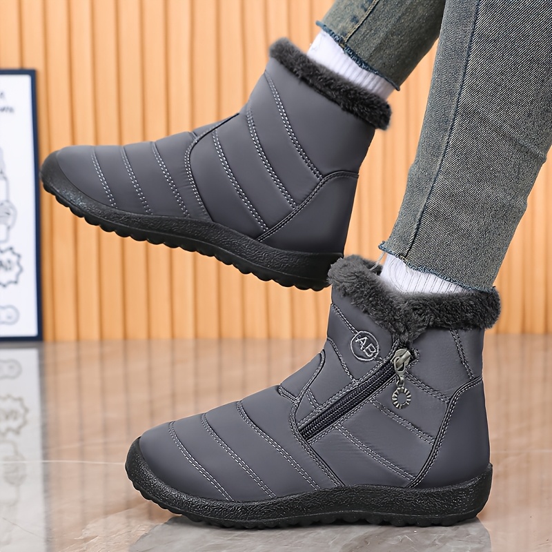 Unisex Wide-Fit Winter Side-Zipper Snow Ankle Boots