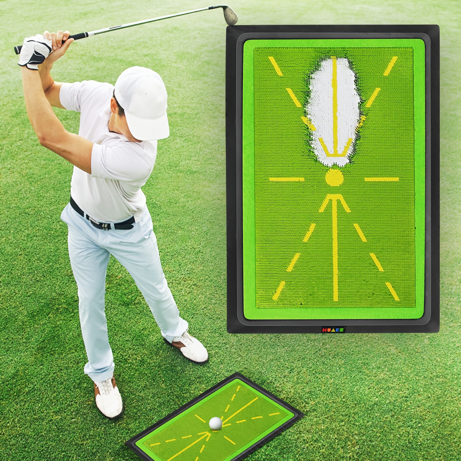 Image of 1pc Golf Training Mat For Swing Detection Batting, Golf Trace Detection, Golf Swing Practice Pads