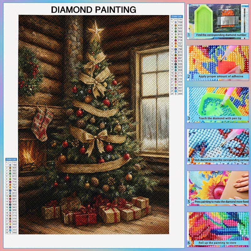 

Christmas Tree 5d Kit For Adults - Round Art, Diy Craft Set For Beginners & Enthusiasts, Mosaic Wall Decor Gift For Living Room & Bedroom, Holidays (11.8" X 15.8")