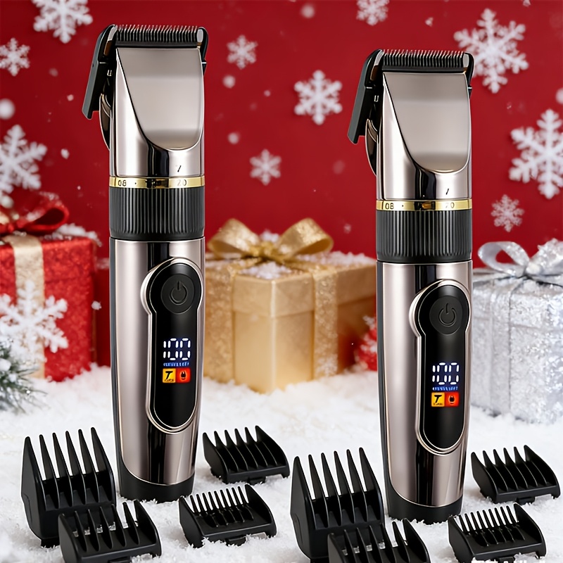 HATTEKER Grijze Elektrische Tondeuse | Wasbaar Keramisch Mes voor het Hele Lichaam, LCD Scherm, USB Opladen, Inclusief Afstandskam