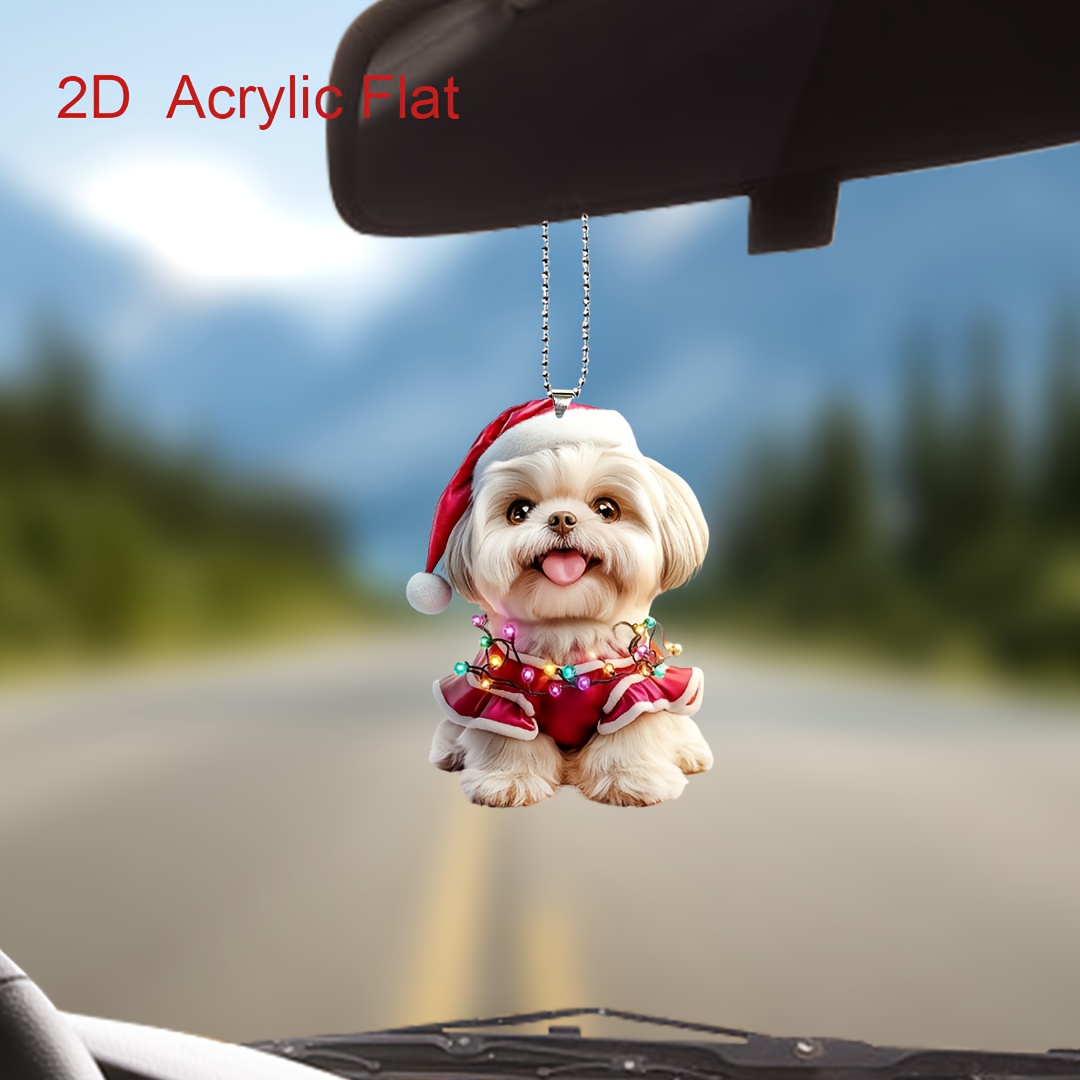 

Shih Tzu Acrylic Christmas Ornament - 2d Tree Decoration, Gift,