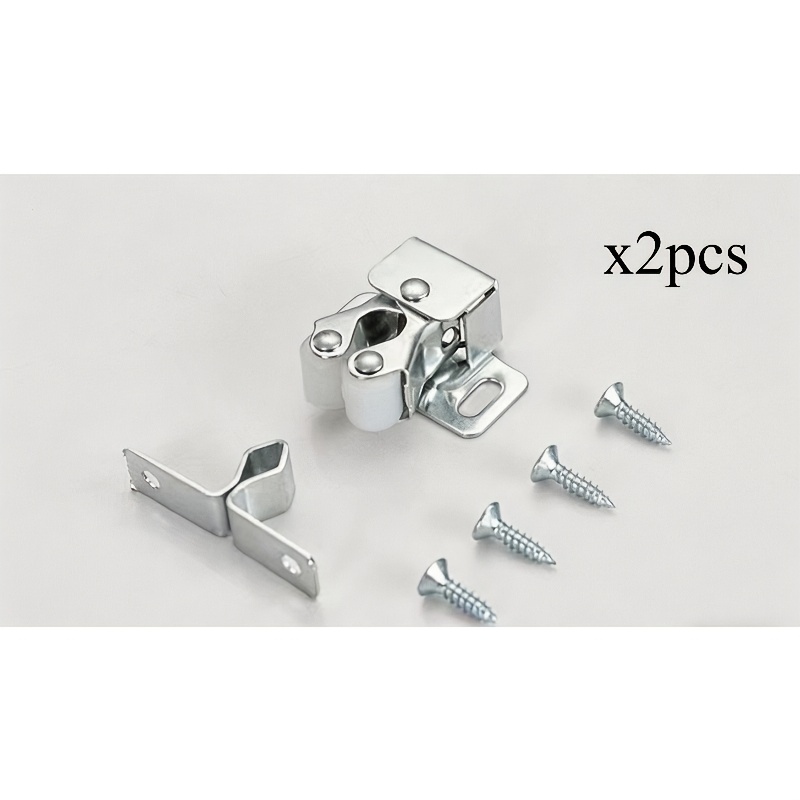 TEMU 12pcs (2 Sets Total, 4 Hardware Components + 8 Screws) Cabinet Lock Roller Lock Hardware Set, Suitable For Cabinets, Wardrobes, Door Latches And