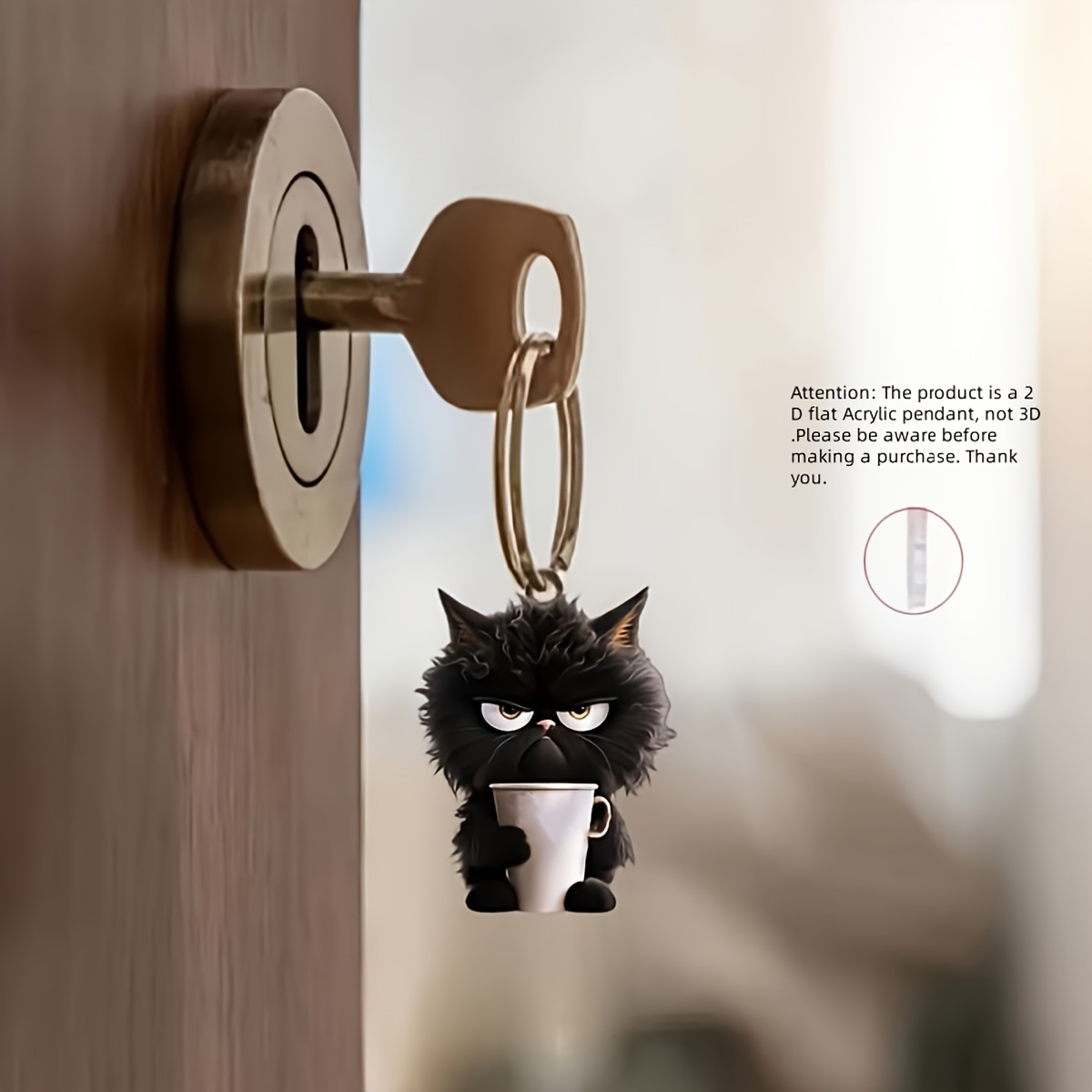 2d плоский 3шт/1шт модний   кіт акриловий брелок - дуже підходить для рюкзаків та модних аксесуарів аксесуари для гаманців аксесуари для гаманців різдвяні подарунки детальніше 3