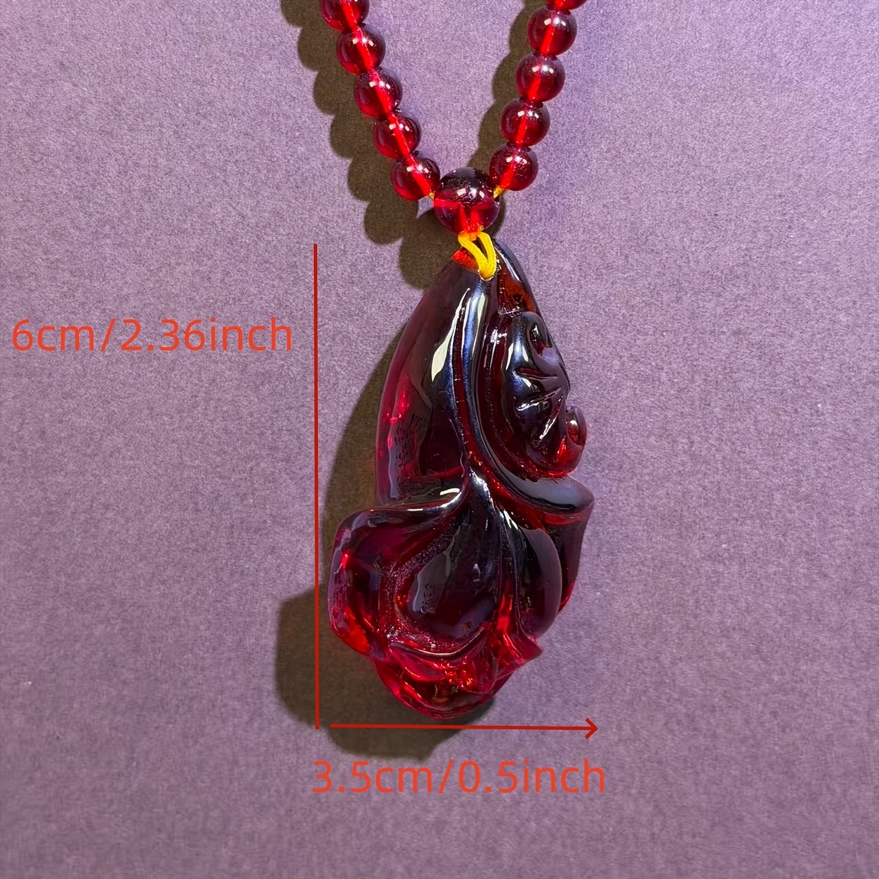 Natural Baltic Amber Honey Wax Flower Water Drop Pendant Necklace