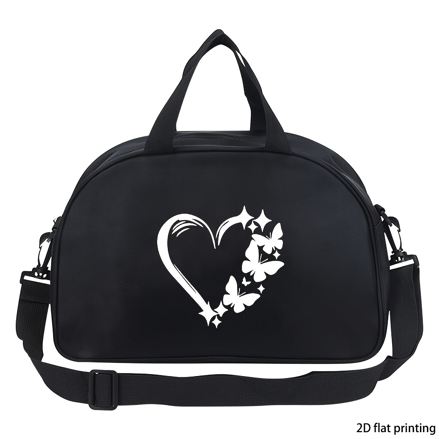 TEMU Handbag Featuring A Heart And Design, Spacious Enough For Uses, With An Adjustable Strap, And A Zipper Closure, Ideal For Sports, Gym, Yoga,