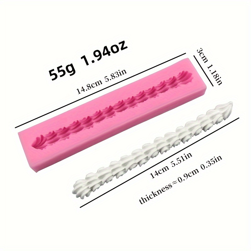 1pc, Long Cream Shell Cake Rim Silicone Mold Chocolate Fondant Cake Mold Kitchen Tools