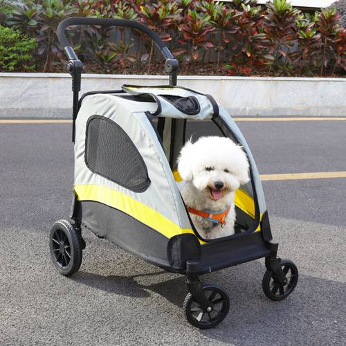 medium folding stroller heavy duty pet trolley with 4 wheels for small medium dogs to 20g 107x74x112cm