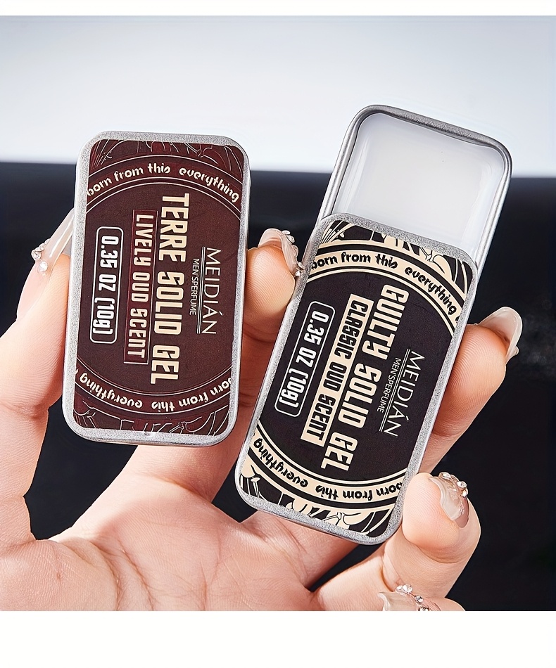 Men's Portable Solid Perfume Case, Refreshing and Long-lasting Solid Balm, 4 Fragrance Types, Suitable for Dating and Daily Use, Ideal Gift 10g*4