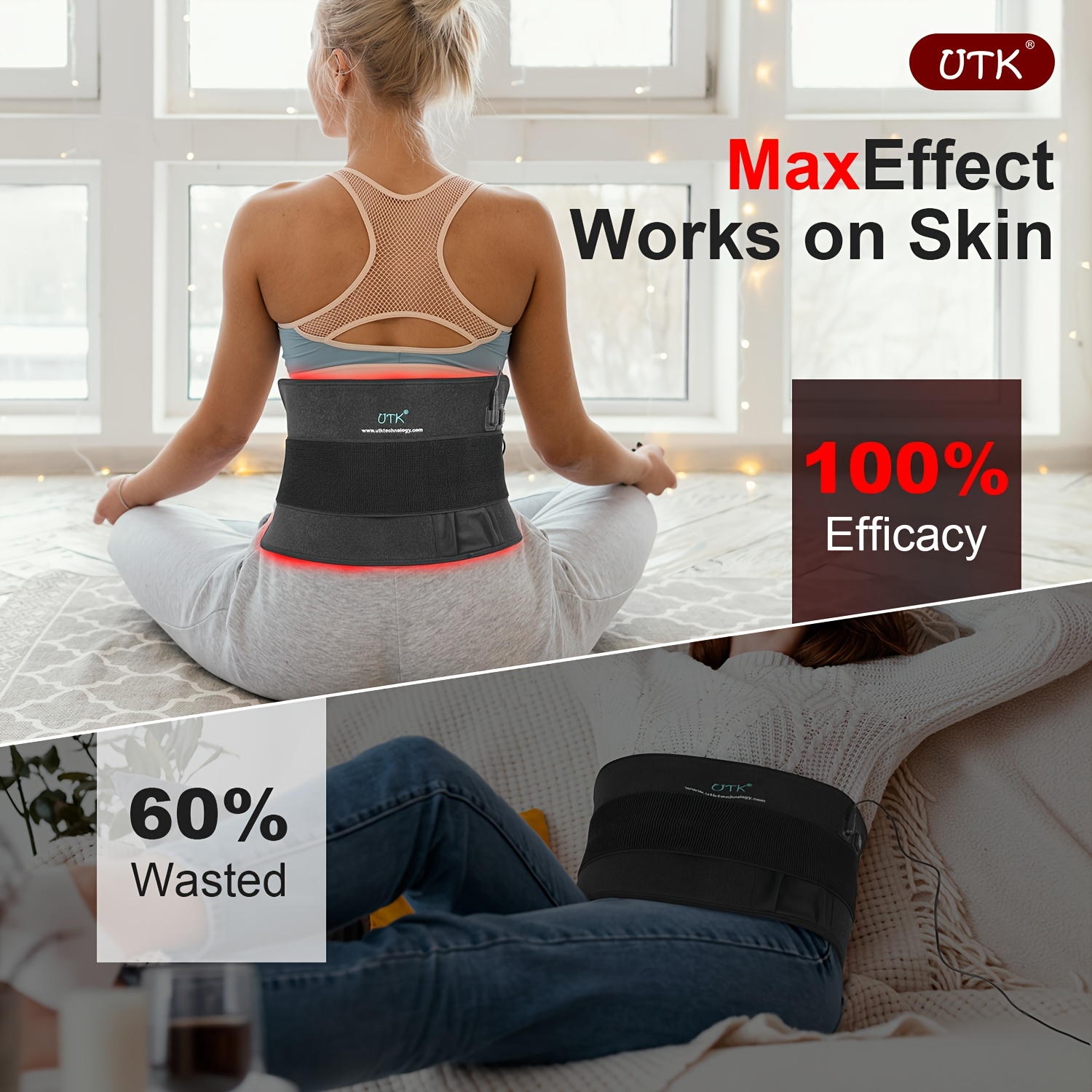 portable red light relax pad with nir deep   660nm 850nm wavelengths for     in back knees hands feet usb powered heating pad for home use men women heat pad for   adjustable strap design   joint support lightweight design   materials office workers Product details 5