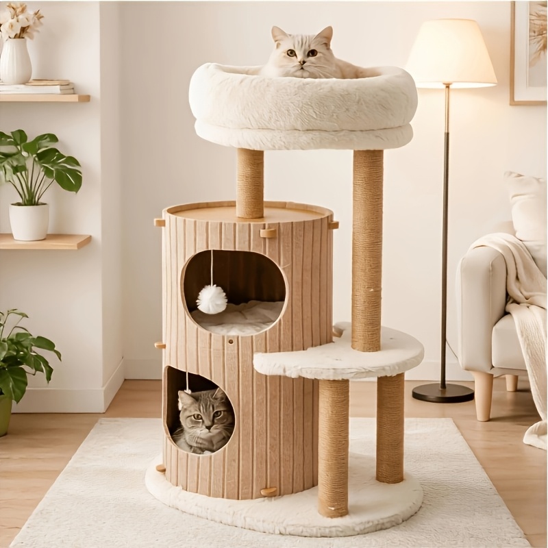 TEMU Climbing Frames, Scratching Posts, -one Detachable Cat Climbing Frames, Cat Beds And Cat Trees, Jute Mats, Play Balls, Climbing Frames, And