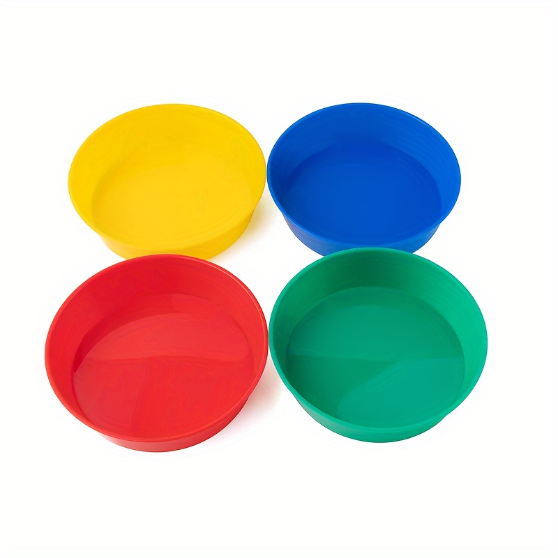 

4pcs Art Drawing Color Bowls - Round, Vibrant, And Acrylic Or Oil Painting