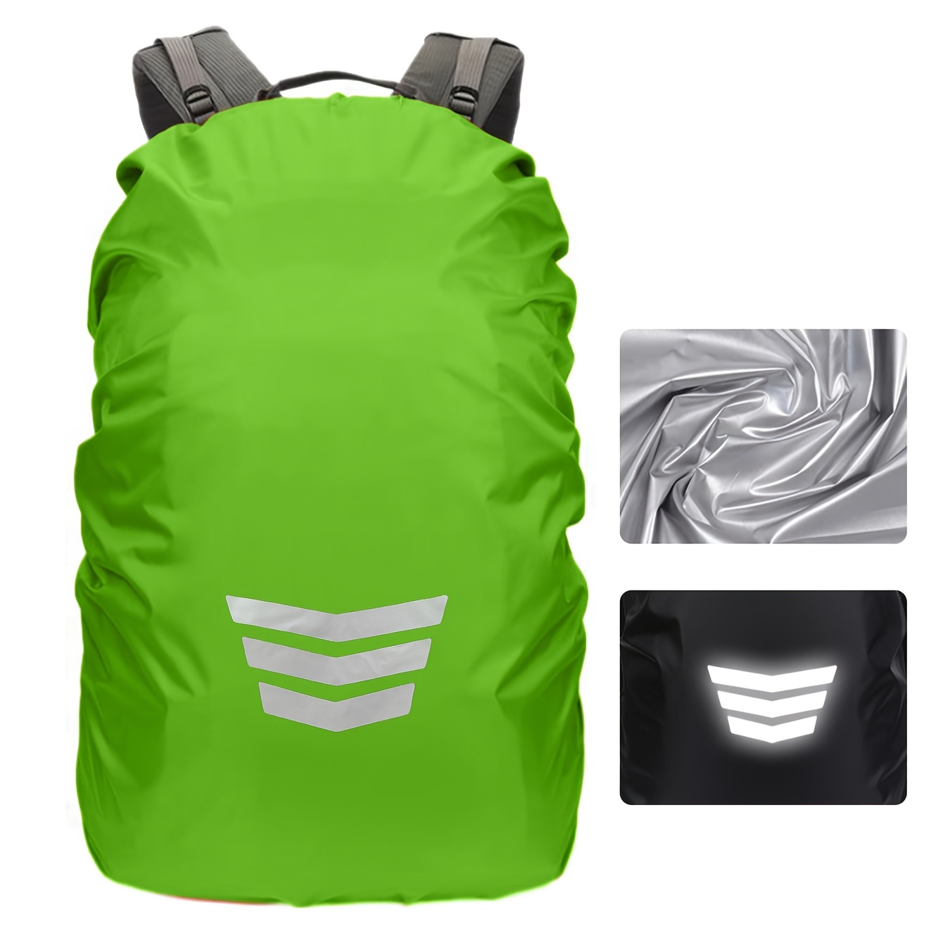 TEMU Copertura per riflettente qualit� a , , adatta per zaini da 15-40L per escursionismo, campeggio, viaggio, con striscia riflettente, per ciclismo
