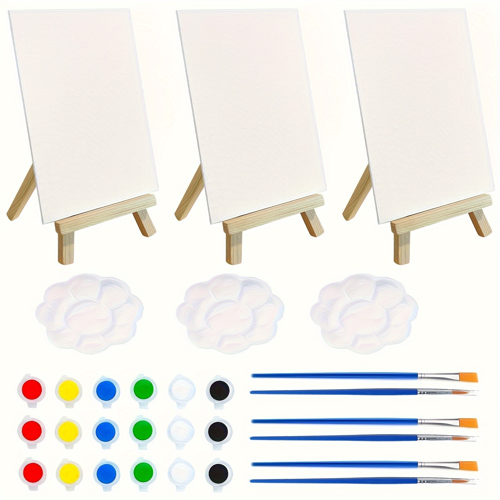 TEMU 15pcs Diy Paint Set -painted , Easel & - For Decorations & Crafts