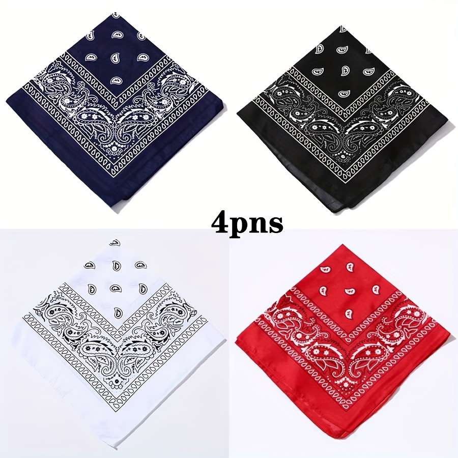 Image of Fashionable Paisley Print Colorful Square Scarf, Versatile Hip-hop Style Head Wrap, Unisex Headband For Outdoor Sports, Cycling, Hiking Accessory