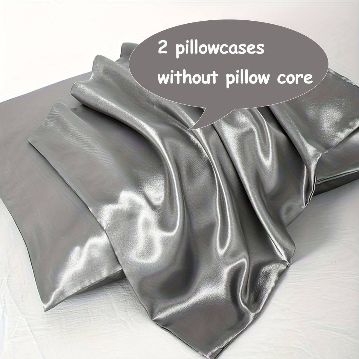 2pcs Easy Solid Color Satin Pillowcases, Soft And Comfortable, Suitable for All Seasons, Bedding Decoration, Holiday Gift