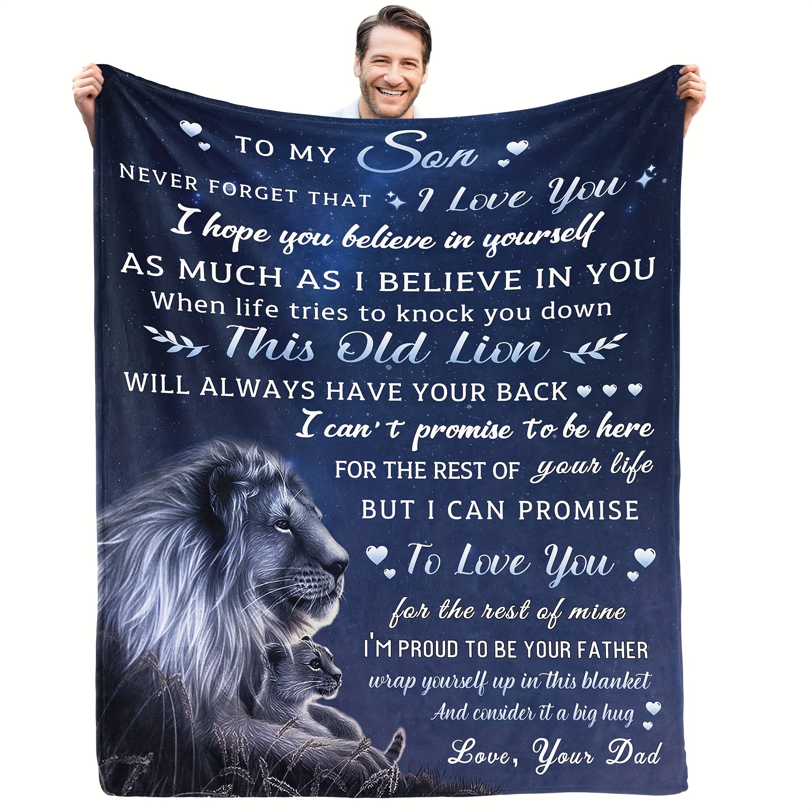 

1 Pcs Son Gifts From Dad Blanket Gifts For Son From Dad Son Blanket From Dad To My Son Blanket From Dad Birthday Valentines Day Graduation For Son Him Boy Throw Bed Blanket