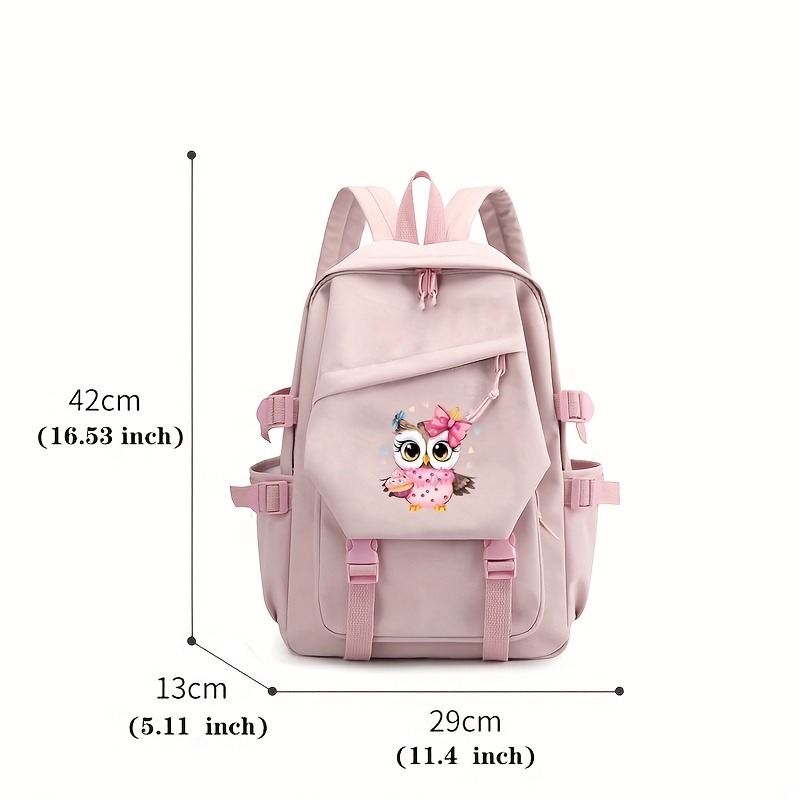 Pink Owl Backpack for Women Shiny Pink Claire main image 4