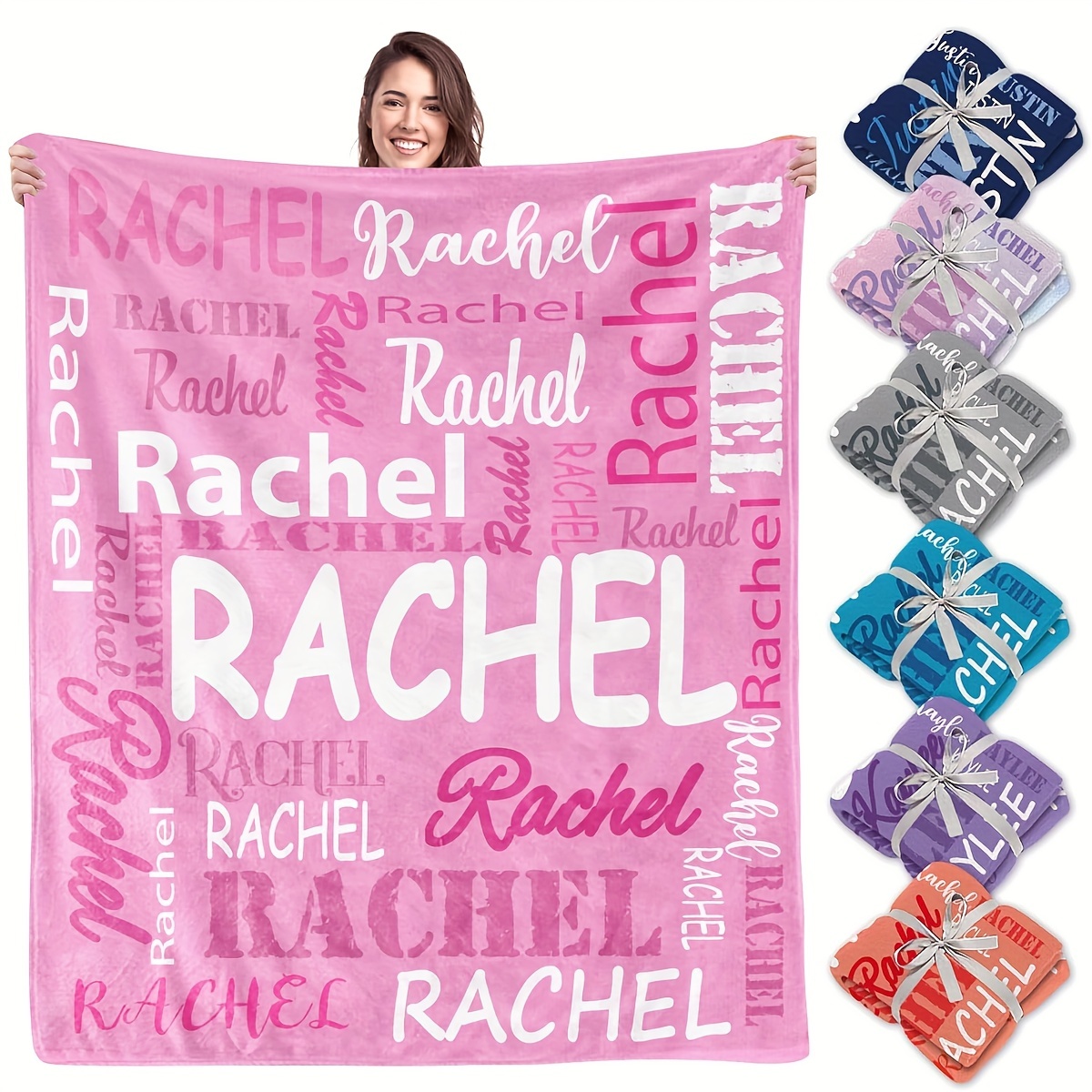 

Custom Name Blanket - Soft & Cozy Personalized Gift For Friends And Family, Perfect For Couch, Office Bed, Camping | All-season Polyester