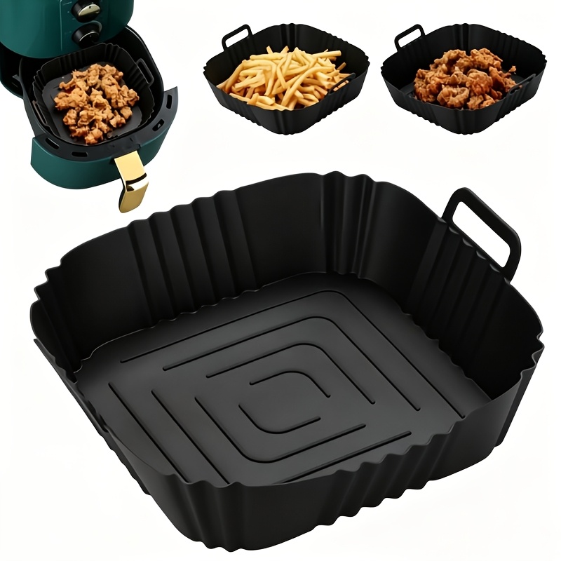 reusable silicone air fryer liner non   clean baking pan for pizza fried chicken