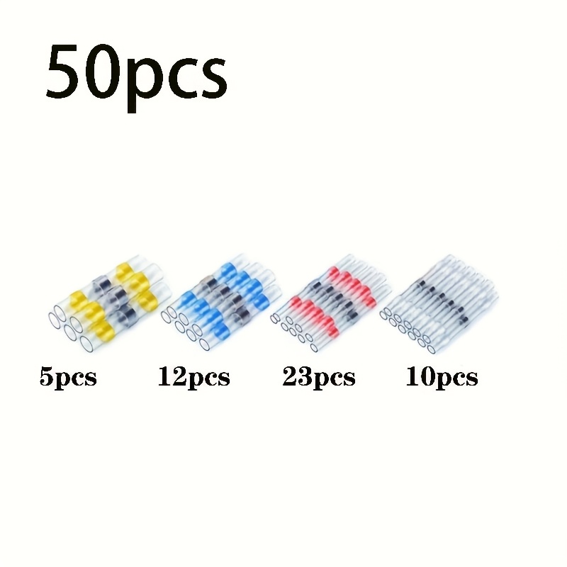 Image of 50pcs Heat Shrink Welding Sleeve - Thickened Weld Ring Shrink Tube, Heat Shrink Weld Sleeve Wire Clamp Connector With Cassette Hot For Cable Connector For Cable Management Without Battery