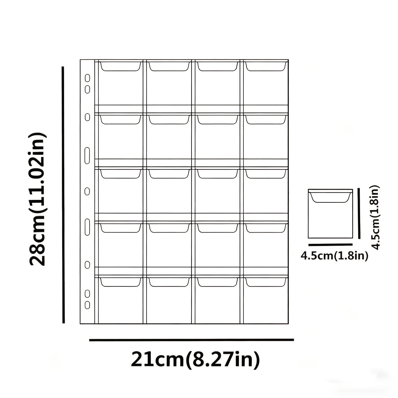 TEMU Ricariche per album monete a 12//42 griglie, fogli di PVC per collezionisti di monete