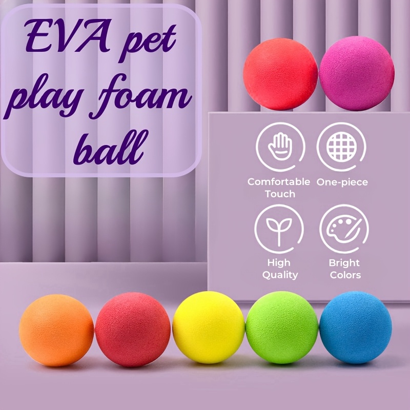 

20-pack Eva Foam Cat Toy Balls - Non-chipping, Silent, Solid Pattern, Indoor Kitten Play Balls For All Breed Sizes, Plastic, No Battery Needed