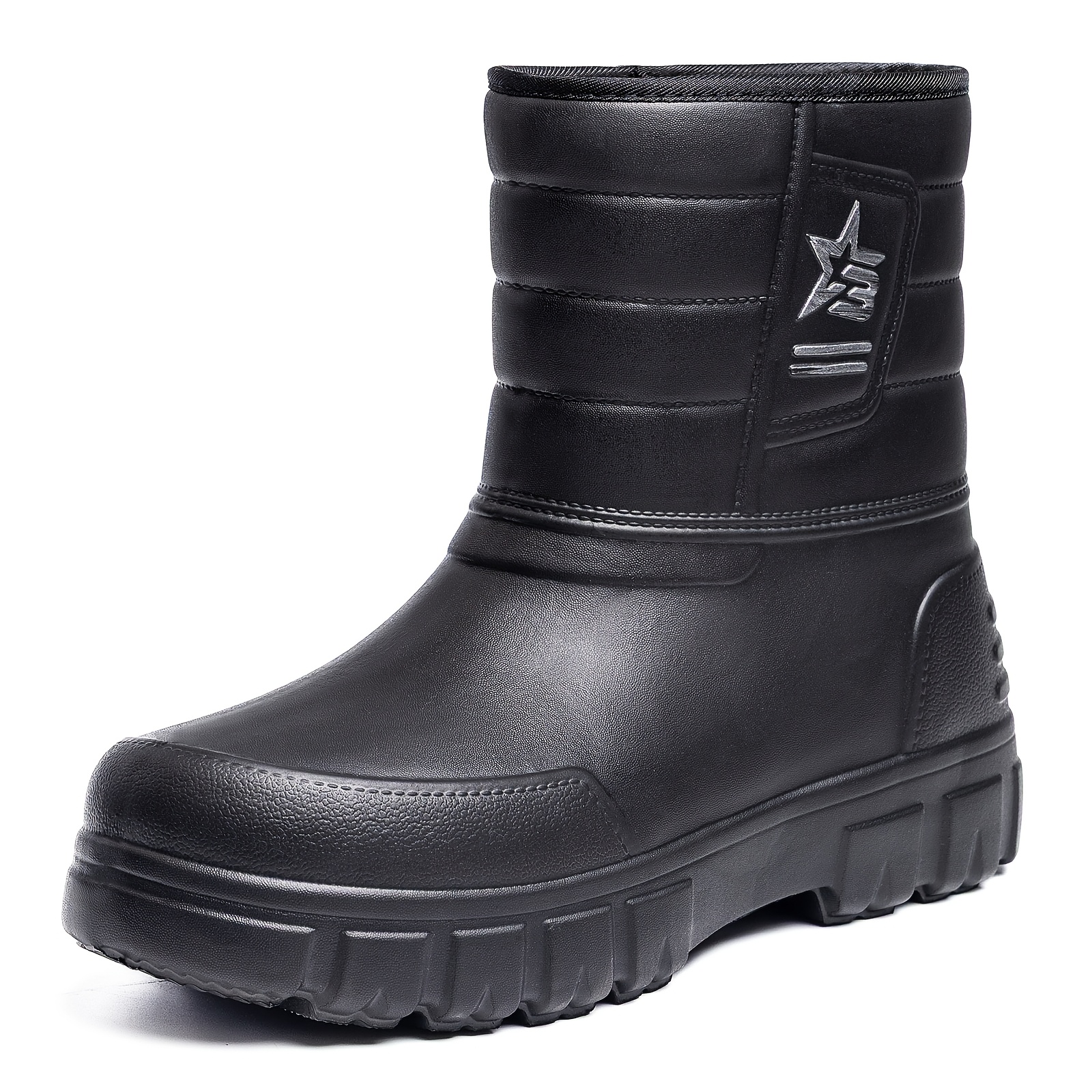 Men's Quilted Mid-Calf Snow Boots for Cold Weather