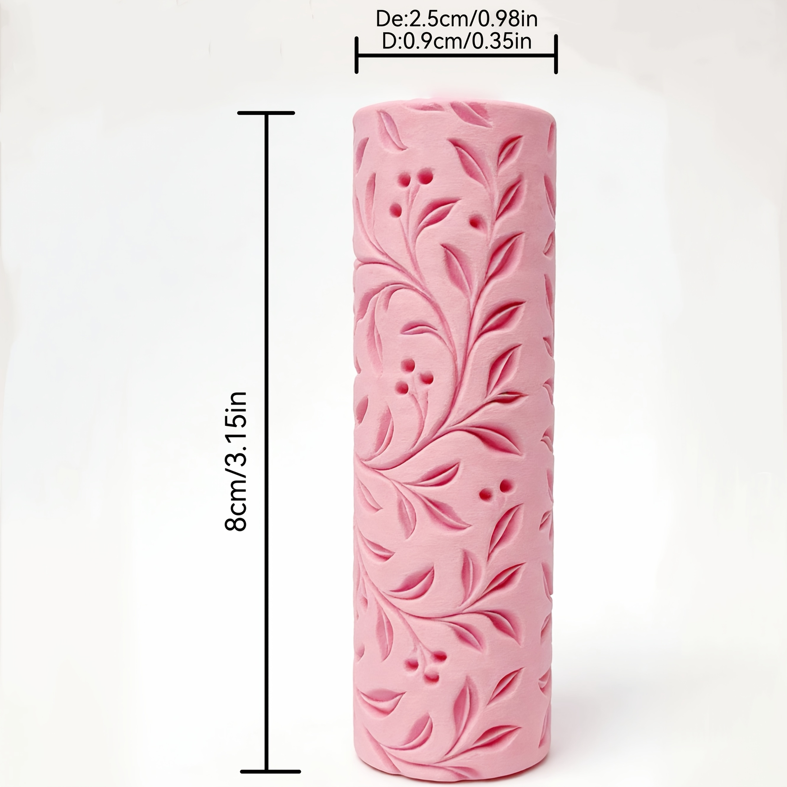 TEMU Plastic Clay Rolling Pin Tool With Vine Grass Texture Plate - Country Style Suitable For Pottery, Making, Diy Crafts, Rolling Pin Mold For Clay
