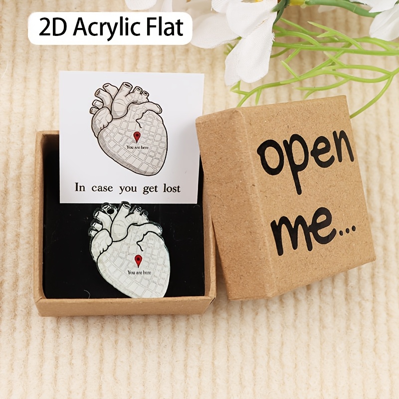 E-shop "You Are Here" Anatomische Herz-Karte Box - Ein Valentinstags- mit Acryl-Charm, ideal als medizinisches Geschenk für Ärzte und Paare in