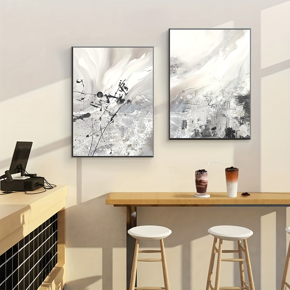 Wandbild Blau-grauer Baum – 50x100 Cm, Gerahmt, Leinwanddruck, Für Wohnzimmer & Büro, Bauernhaus-Stil