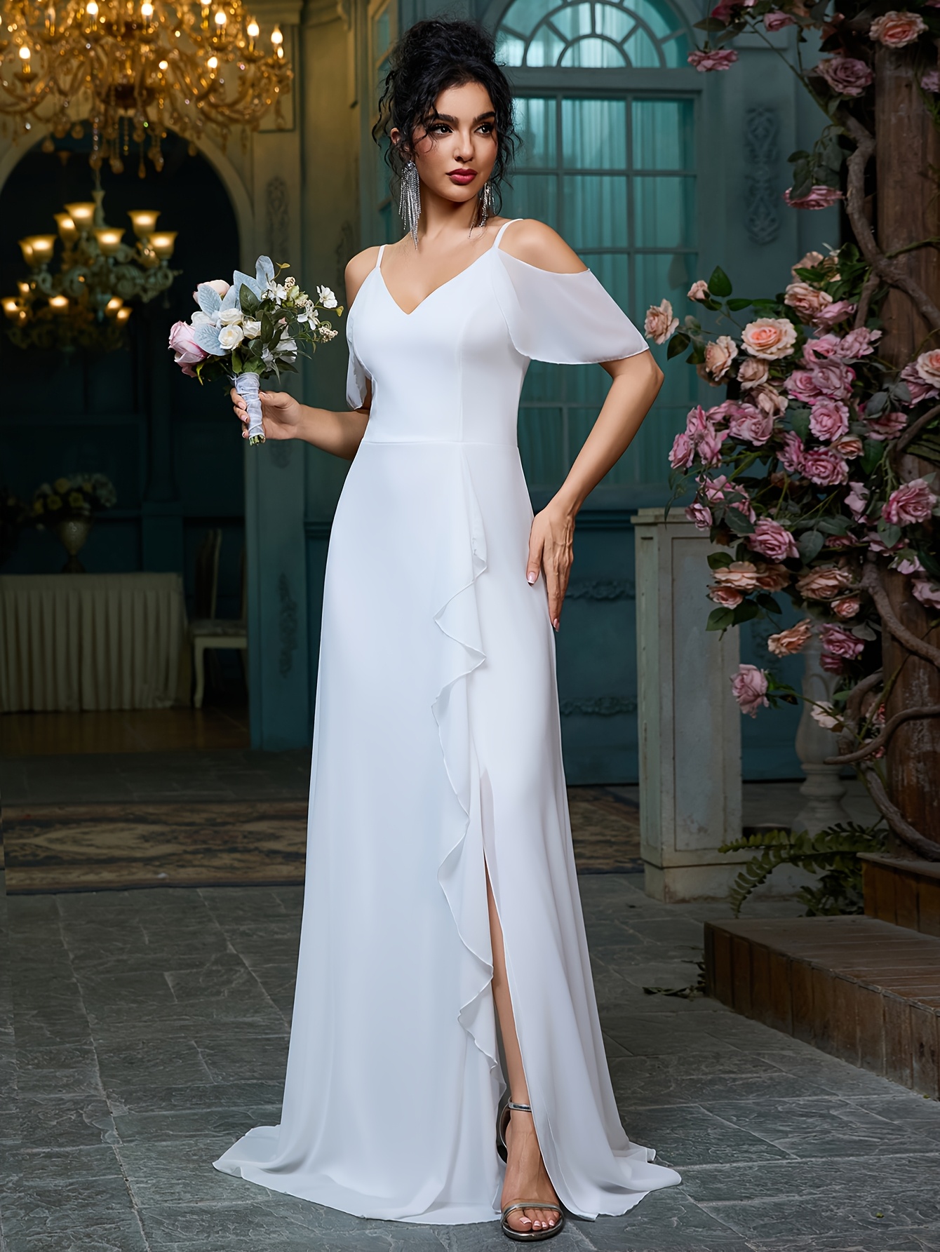 bridal shower maxi dress for bride Jane Summers Zoey Blue & White Strapless Midi Bridal Shower & Wedding Guest Dress 2 / Blue Print , female , adult