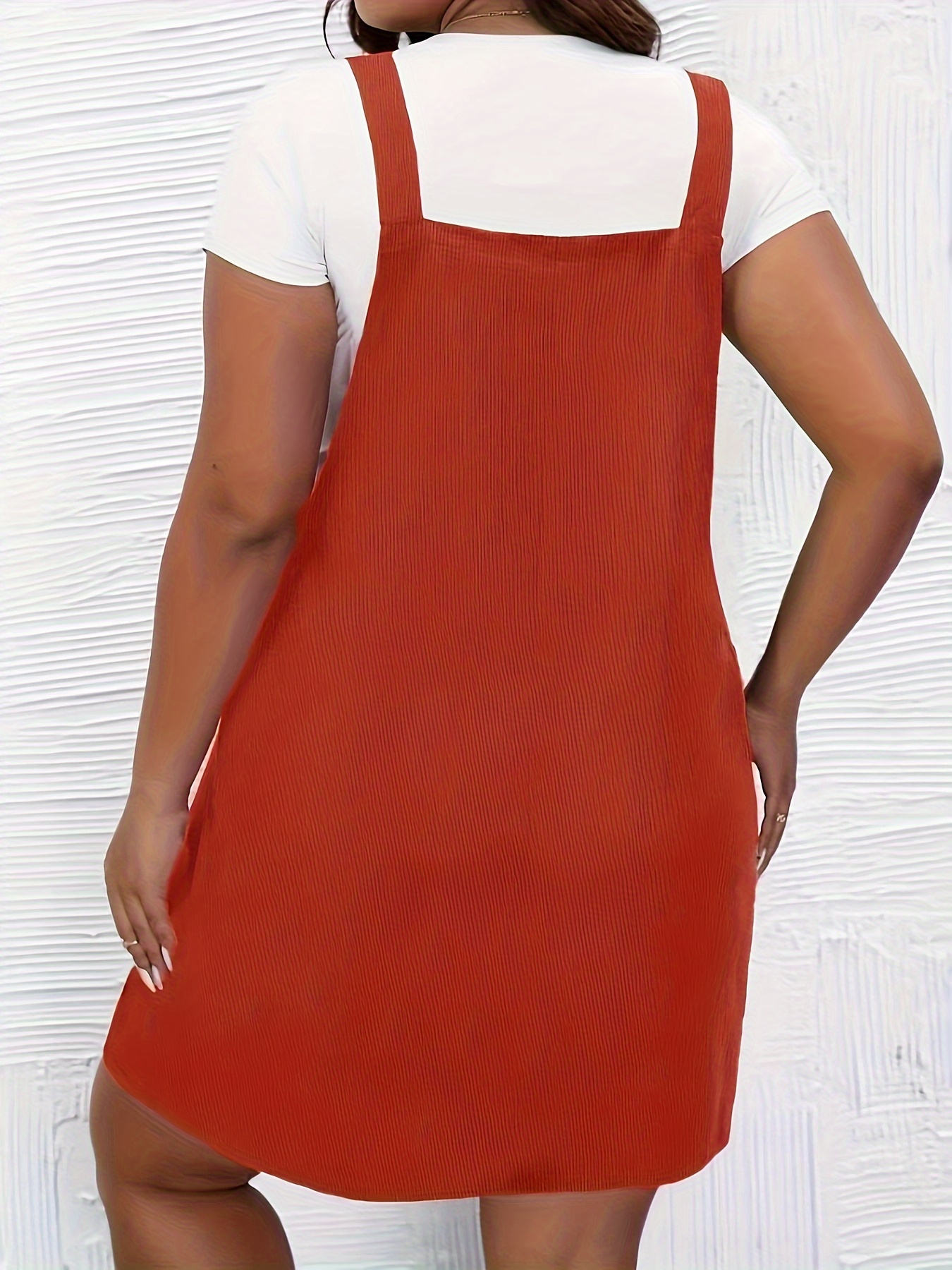 Vestido corto sin mangas con bolsillos para mujer, talla grande