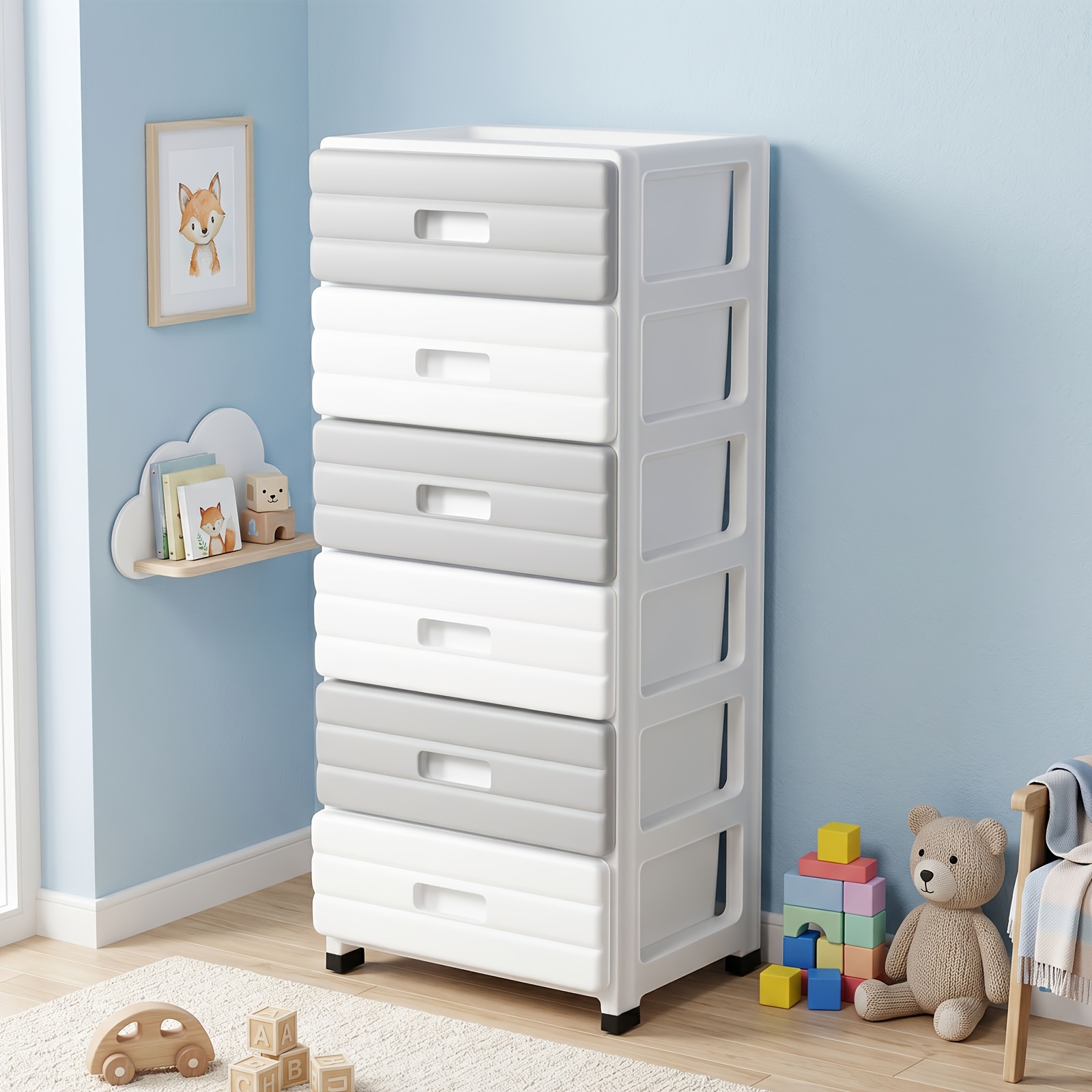 Stackable Multi-Drawer Organizer, 4/5/6-Tier Rolling Storage Cart