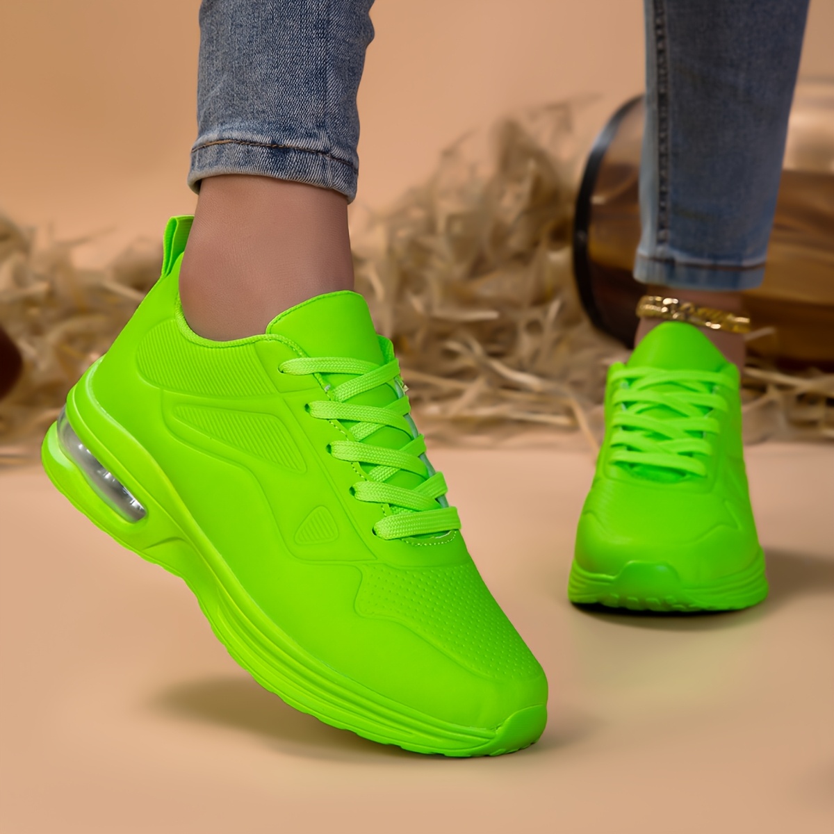 Mens Neon Green Athletic Sneakers - Lightweight Youth Trainers B91xZ Boys Sneakers Kid main image 4