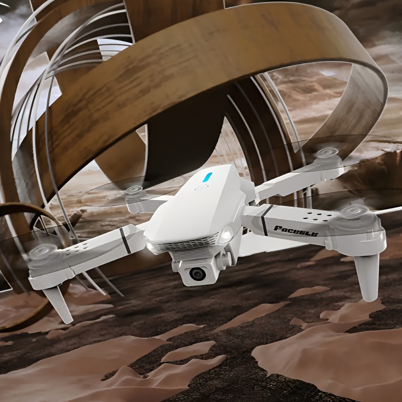 FACEGLE E88 Dron z Podwójnymi Kamerami, Akumulator 500mAh, Pozycjonowanie Optyczne, Start/Lądowanie Jednym Przyciskiem, Maks. Prędkość 4m/s, Wysokość 50m, 480P HD Video, Wi-Fi Sterowanie, Przenośny dla Początkujących do Użytku Wewnętrznego/Zewnętrznego - Idealny na Prezent Świąteczny, Halloween, Dziękczynienie, Nowoczesna Konstrukcja Drona, Wytrzymała Budowa, Mini Dron, Samolot Modelowy