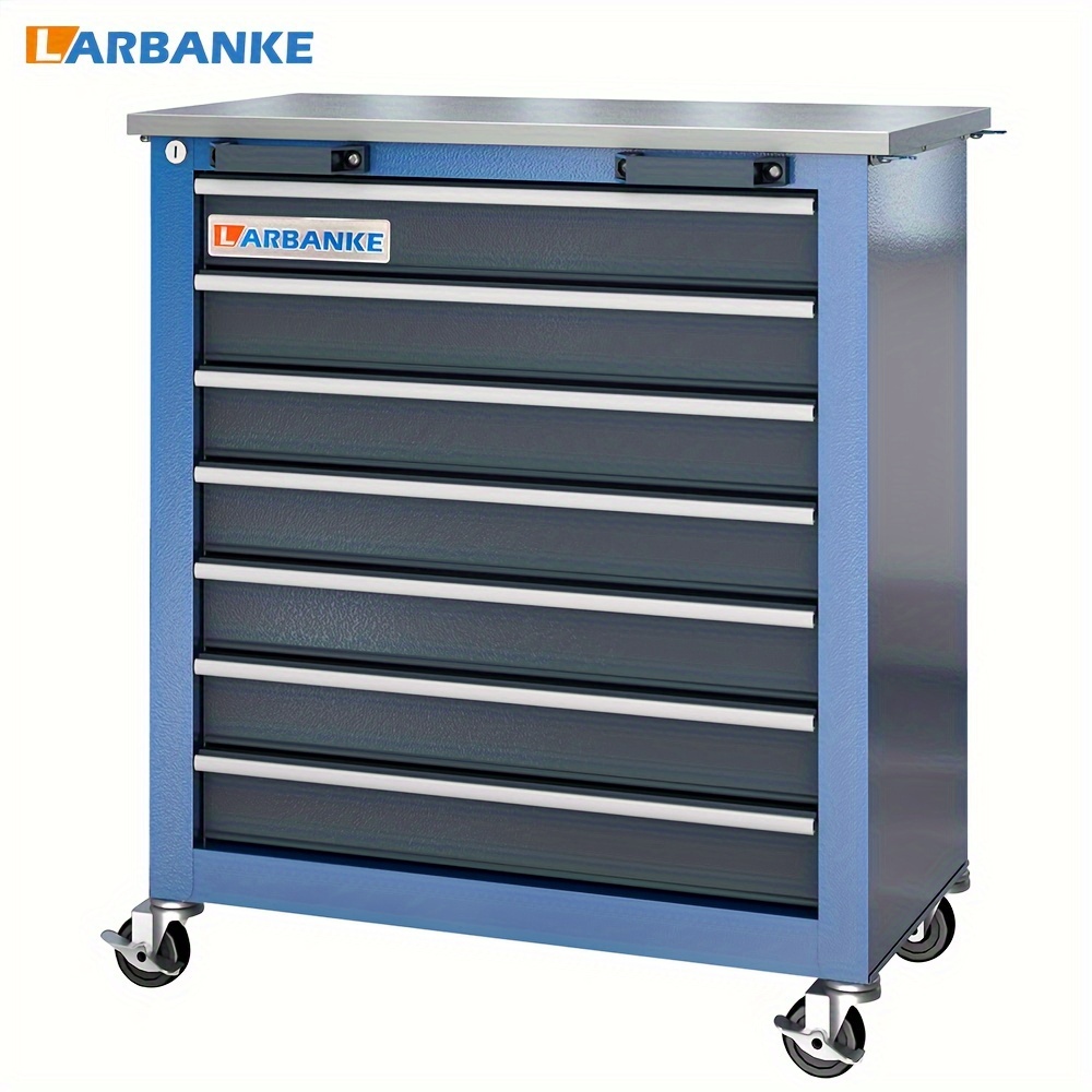 

Tool Chest, 7-drawer Multifunctional Tool Cabinet, Rolling Tool Chest On Wheels With Locking System, And 4 Foot Pad, Tool Cabinet Set With 5-drawer Tool Cabinet