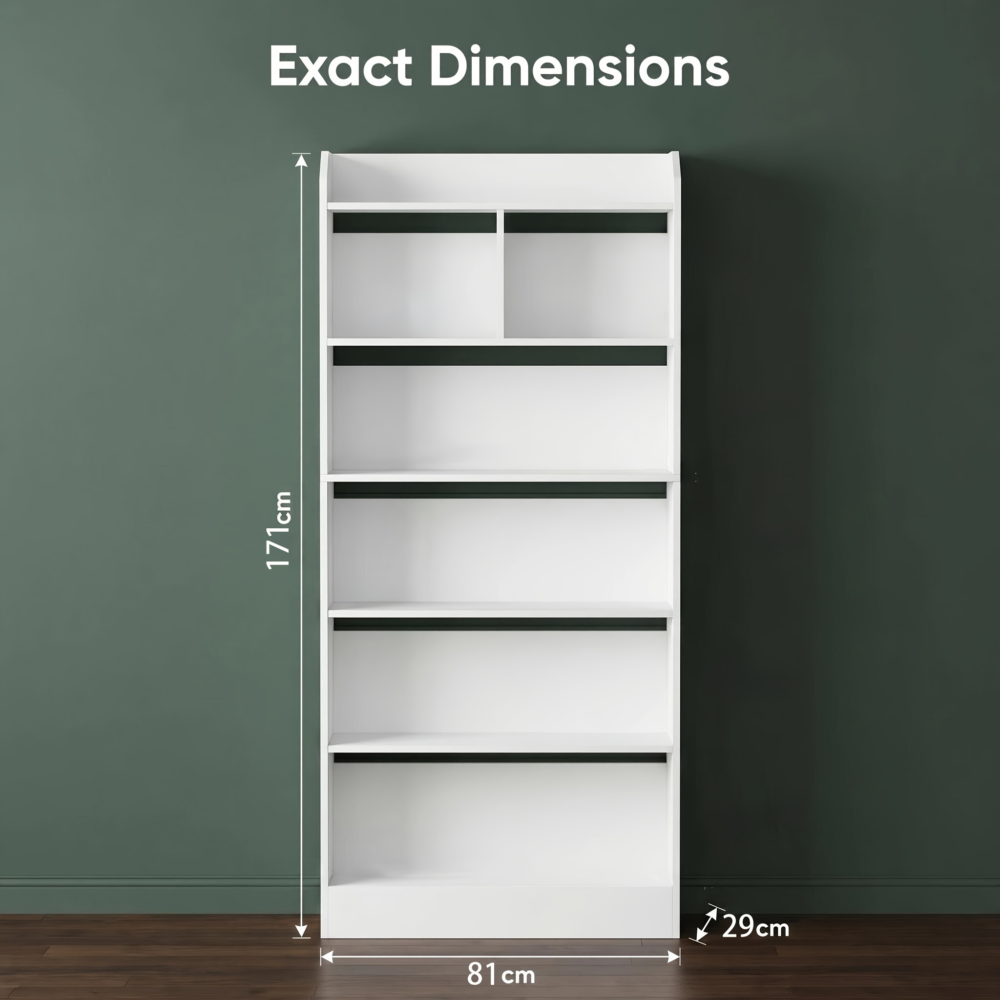 81cm Six-shelf Bookcase, Slim Bookshelf, Made From Thickened Board, With Anti-tip Design, For Bedrooms, Studies And Offices; Adjustable Storage Unit