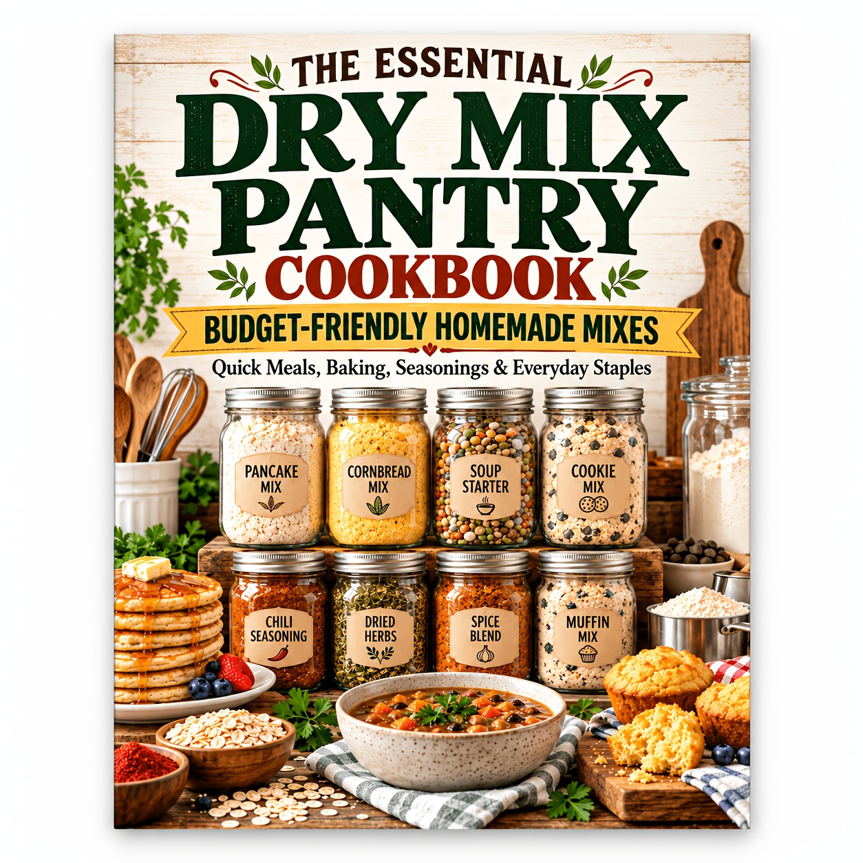 TEMU The Essential Dry Mix Pantry Cookbook - Easy Budget-friendly Homemade Mixes For Quick Meals, Baking, Seasonings, Pantry Staples And Everyday