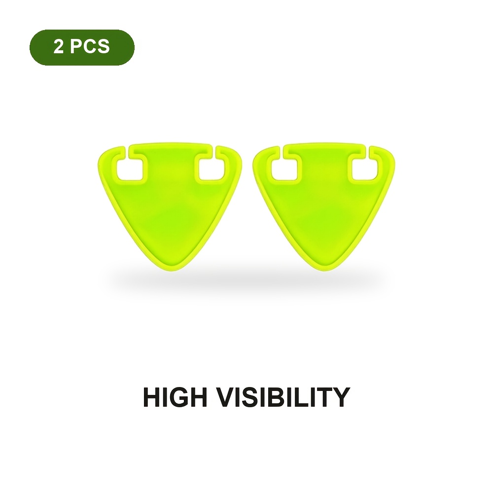 TEMU 2pcs High-visibility Bicycle Reflective Stickers For Night Riding, Warning Pendant, Green Emergency Triangle Reflective Decoration, Suitable For