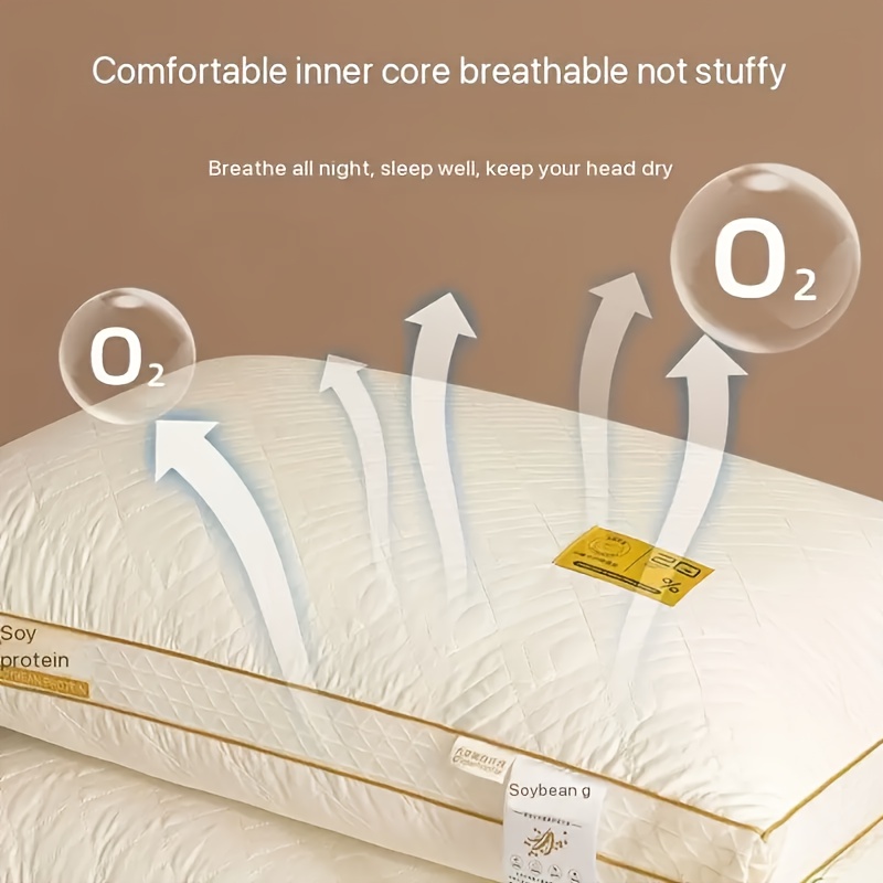 This Set of Two High-Elasticity Soybean Fiber Breathable Pillows Meets The Design Standards of Luxury Hotels. These Soybean Protein Neck Pillows Help Fatigue And Promote Deep Sleep, Making Them The Perfect Gift for Family This Christmas