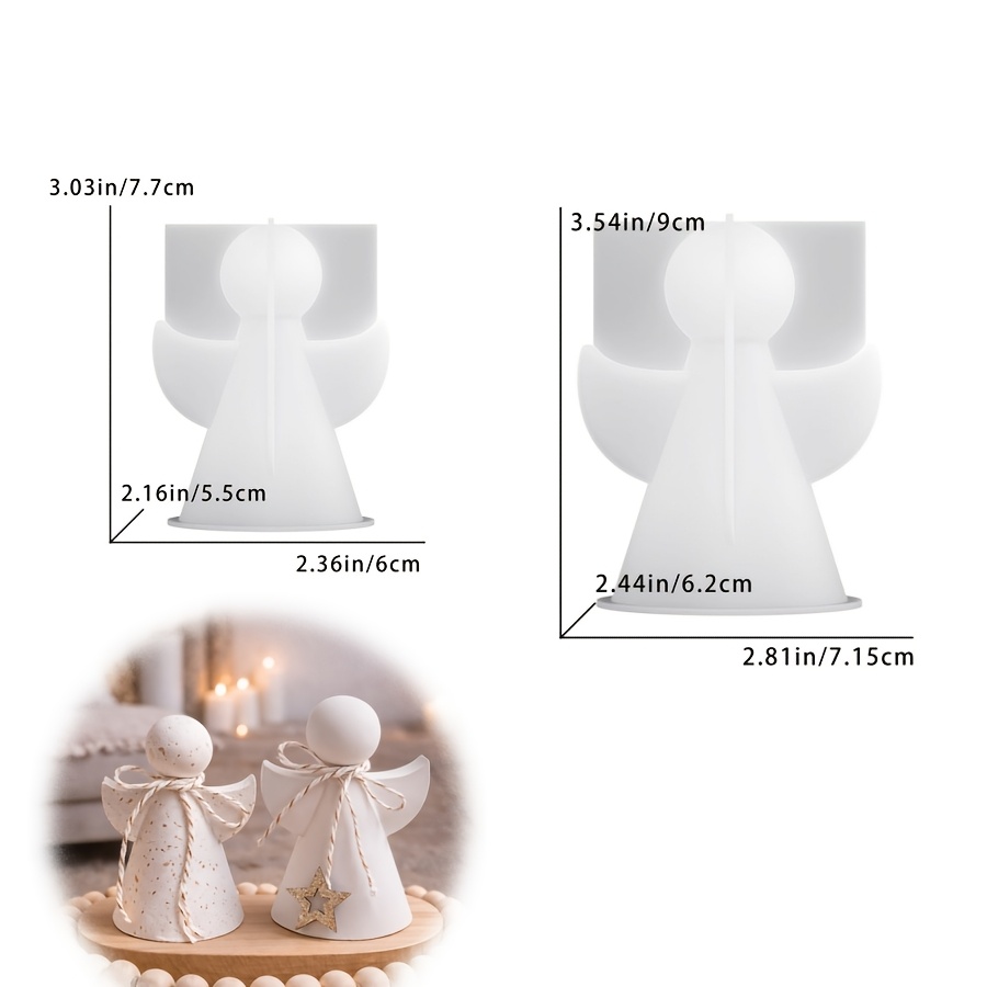 Image of Set Of 2 Molds (one Large, 1 Small) Silicone Molds For Candles, Clay, And Resin Casting; Memorial Molds, Pouring Molds, And Decorative Craft Molds