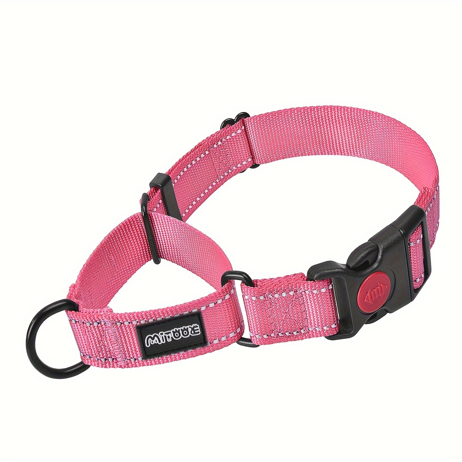TEMU 1pc Dog Collar, Reflective Nylon Dog Collar Release Buckle, Adjustable Training No Slip Dog Collar