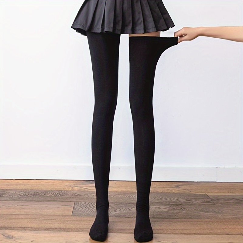 TEMU Thigh High Stockings, Jk Style Warm Over The Knee Socks For Fall & , Women's Stockings & Hosiery