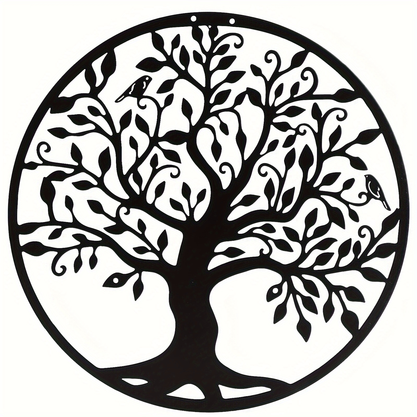 

20inch Round Tree Of Life Metal Wall Art, Black Family Tree Wall Decor For Wall Hanging, Garden, Home Decor, Living Room, Bedroom, Indoor, Outdoor