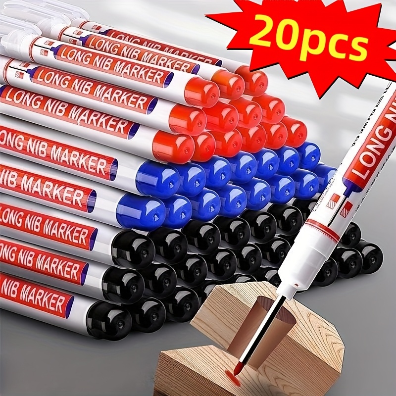 20 piezas, punzón de metal multifuncional de 20 mm de profundidad, punta larga, 20 piezas, herramienta de marcado de decoración de carpintería de baño