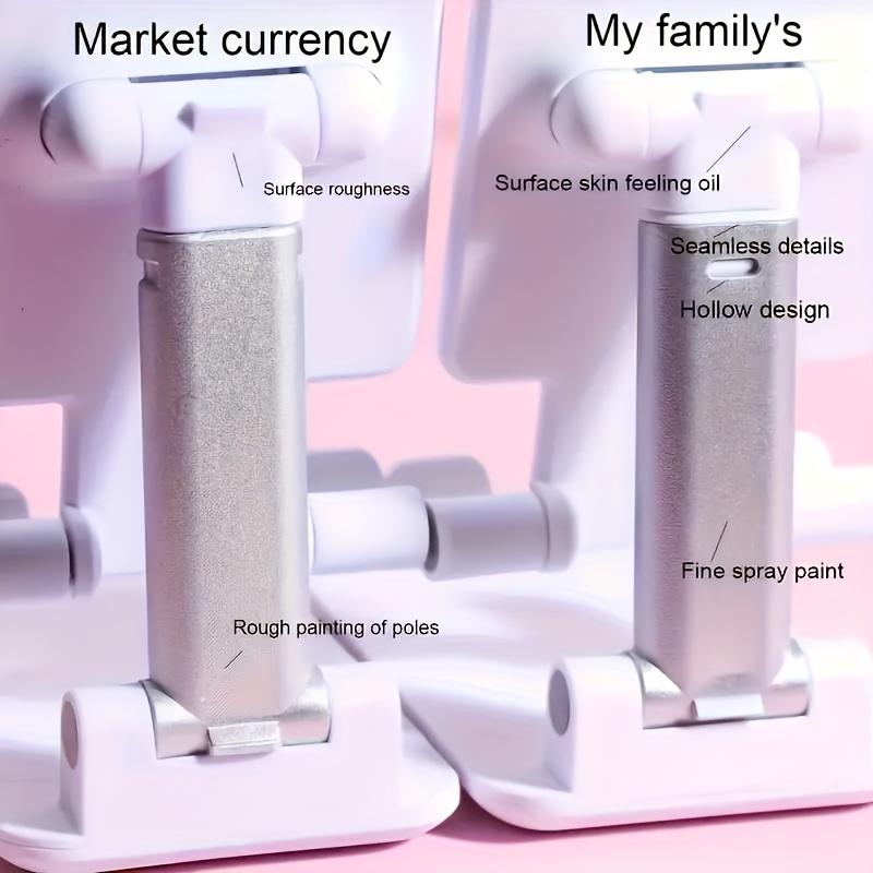 TEMU Adjustable Compact Universal Phone And Tablet Stand - , Foldable, Multi-angle Support - Abs Material, Suitable For All Mobile Devices, Home And