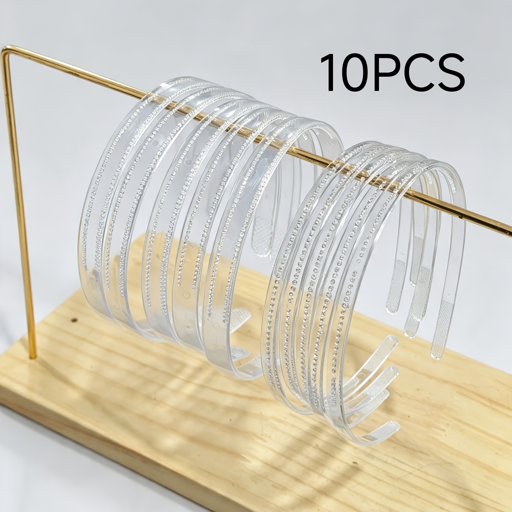 TEMU Lot de 10 bandeaux transparents en plastique, cercles à cheveux de base non décorés pour fabrication artisanale DIY et port