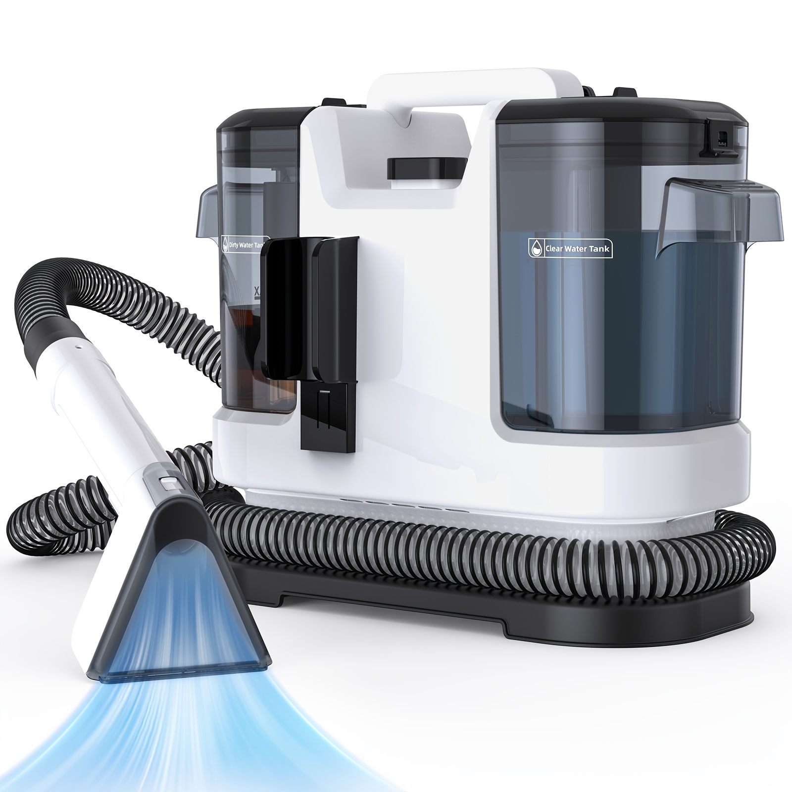 Image of Lubluelu 20kpa Portable Carpet & Upholstery Spot Cleaner, High-suction Stain Remover, With Dual-tank Design, Includes 5 Accessories, Chemical-free Stain Remover For Carpets, Pets, And Car Seats